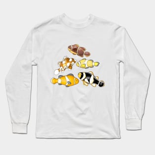 Group of colorful Clownfish cartoon Long Sleeve T-Shirt